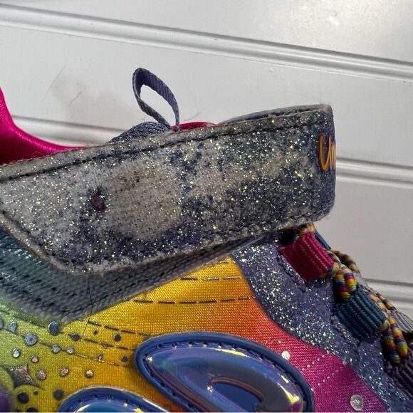 SKECHERS Purple Unicorn Rainbow Shoes Size 4 - Picture 7 of 11
